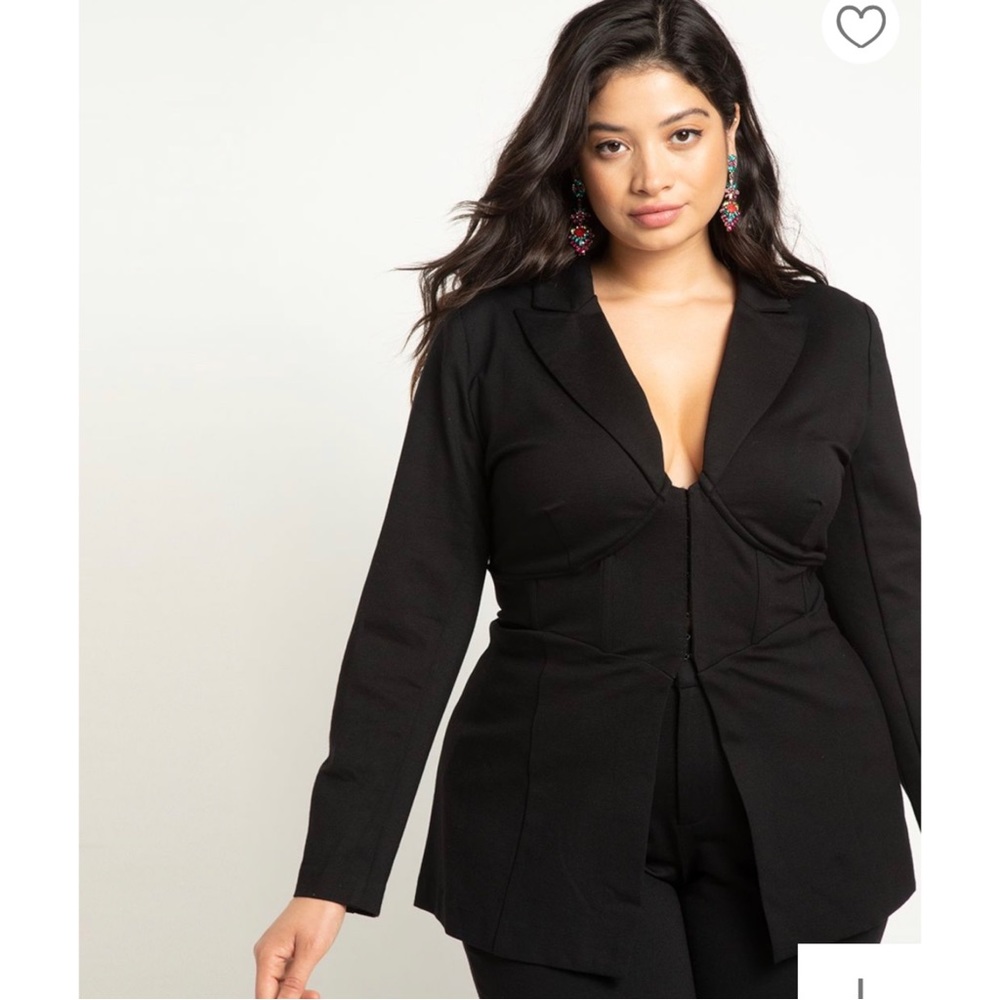 Brand new v neck blazer with corset detail